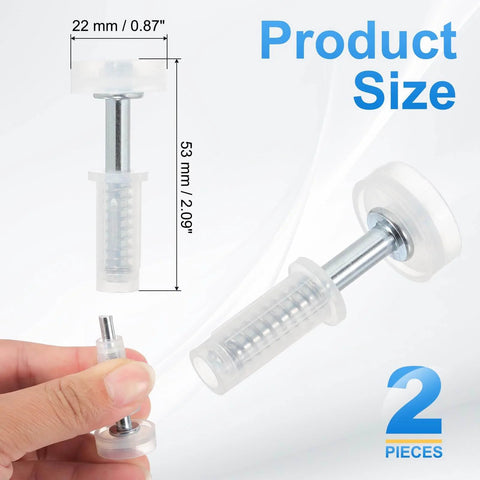Bi Fold Door Top Guide Wheel Roller Set White Two Pack For Folding Closet Sliding Doors 0.9 Inch Roller