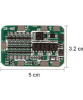 Heavy Duty 6S 24V BMS For Lithium Ion 18650 Battery Packs No Stress Protection Board dimensions 5 cm x 3.2 cm with electronic components.
