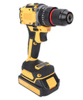 Heavy Duty Workhorse 21V Cordless Impact Driver And Power Drill With 40 Nm Torque 550W Motor shown in close-up view, highlighting battery and grip.