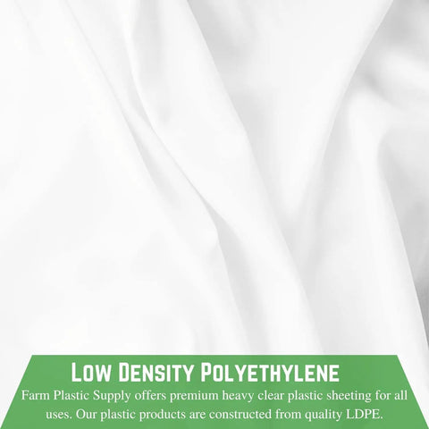 Heavy Duty Pro Grade White Construction Plastic Sheeting 6 Mil Thick Tarp for Dust Containment and Drop Cloth