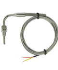 High Temp Exhaust Gas Temperature K Type Thermocouple Sensor for Cars and Autos, EGT Probe, metal braid, lead wires