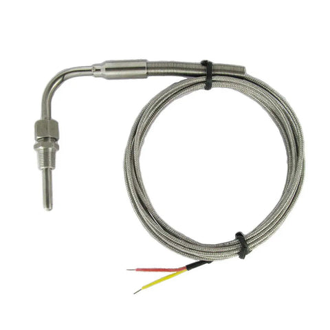 High Temp Exhaust Gas Temperature K Type Thermocouple Sensor for Cars and Autos, EGT Probe, metal braid, lead wires
