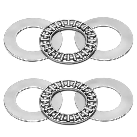 Needle Roller Thrust Bearing Set with Four Washers, 20mm ID and 35mm OD, 4mm Thick, GCr15 for Lawn Mower and Truck