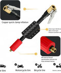 3 Pack 6mm Thread Air Hose For Vehicle Tire Inflator Tool, copper clamp, EPDM hose, M6 thread, car tire use