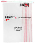 Red Line Zipper Reclosable Bags 10 X 12 Inch, 6 Mil Thick Clear LDPE, FDA Food Safe, Pack Of 100, Red Zipper For Easy Identification, Perfect For Pantry, Kitchen And Craft Storage.