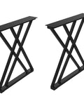 Heavy Duty Metal Table Legs Featuring Rock Solid Wrought Iron Design For Office Desks And Bar Counters Rust Resistant Finish with X-shape design.