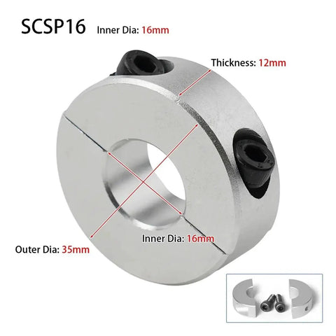 Top Tier Aluminum Double Split Shaft Collar Fixed Locking Set Screw Ring 1 Piece 16mm 6 To 20mm Adjustable High Strength Material Easy Install Industrial Machinery Home Shop Garage Projects Rock Solid Performance No Fuss Item Solves Problems Fast, 16mm aluminum split shaft collar with set screws, 35mm outer dia