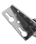 Close-up of Beefy 80 Degree Scissor Hinges Pair for Cabinet and Closet Lift Up Doors with stainless steel finish and spring detail
