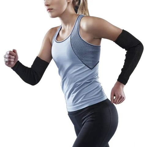 Person wearing heavy duty arm protection sleeves with steel wire weave, showcasing flexibility and use for construction and metalworking.