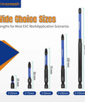 Pro Grade 13Piece ECX Bit Set FPH2 With Phillips Pozidriv Slotted Bits in various lengths from 25mm to 150mm