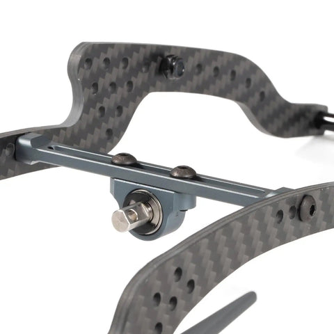 Close-up of Beefed Up Carbon Fiber Chassis Kit for Rock Crawling Rigs with High Clearance and 3mm laser cut build component