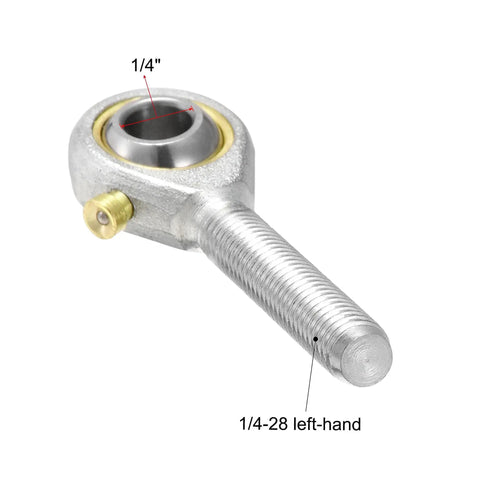 Beefy 1/4 Inch Bore Rod End Bearings With Left Hand 1/4-28 Male Thread Pre Lubricated Spherical Joint For Heavy Duty Linkages 2 Pack Fits Machinery And Automotive Projects 6.6KN Static Load 4.5KN Dynamic Load, 1/4 inch