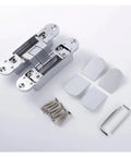 Invisible Hinge 180 Degree Zinc Alloy Hidden Folding Door Hinge Cross for Frameless Interiors Ultra Low Profile Door Hardware