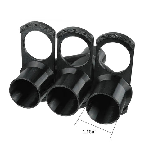 3 Way Shop Vac Splitter With Blast Gates For Ridgid 2.5 Inch Wet Dry Vacuum Dust Collection Adapter, 1.18in diameter, black construction.
