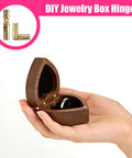 Hand holding small wooden box using 25 Piece Brass Hidden Cylinder Hinges Kit With Drill Locator And L Shaped Hex Wrench For DIY Woodworking Crafts Jewelry Boxes Small Boxes Cabinets 135 Degree Folding Mini Barrel Hinges For Wooden Cases 0.15x0.78 In.