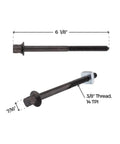 Solid Beef Black Steel Bed Bolt With Matching Nut To Clamp Wooden Frames Tight Without Any Drama Using Vintage Antique Hardware For Fast Room Fixes That Never Quit And Hold Everything Down, 6 1/8 inch size.