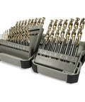 Beefed Up 29 Piece Cobalt Jobber Drill Bit Set With 135 Degree Split Point High Speed Steel Heavy Duty Case Made In USA for metal cutting