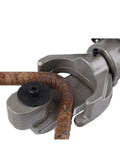 Heavy Duty Hydraulic Rebar Cutter Tool Electric Steel Bar Bender For Small Portable Threading Pipes Rb16 Model cutting rebar close-up.