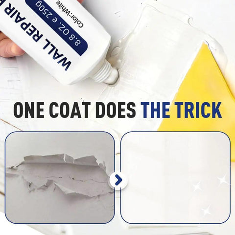 All In One Wall Repair Kit With Patch Paste Scraper Sandpaper And Nozzle Extension for quick wall damage repair application.