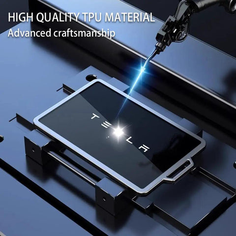 Slick Tesla Key Fob And Key Card Holder Case Hella Protective Ultra Thin Armor Shell For Model 3 shown during quality inspection process.