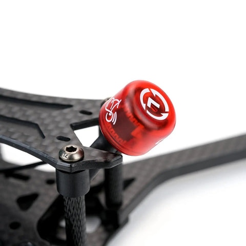 Cherry2 5.8G FPV Antenna MMCX RHCP 83mm for FPV Quadcopter Racing Drone mounted on a carbon frame with laser metallized elements.