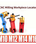 Heavy Duty Adjustable Cnc Mill Positioner With Sick Precision Workpiece Stop And Rock Solid Milling Locator Tool For Lathe And Shop Floor Machining Tasks Long M12 Base, showcasing colorful locators designed for CNC milling tasks.