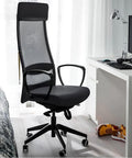 Ergonomic office chair with heavy duty office chair wheels set of 5 for 530 lb max load, in a modern home office setup.