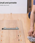 Heavy Duty Keyboard Drawer Slides With Bulletproof 35mm Wide Silver Rail Kit For Slick Office Setup No Brainer Swap Computer Table Replacement Hardware One Pair displayed during installation.