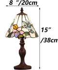 Hummingbird Tiffany Style Stained Glass Table Lamp Night Light With 8 Inch Shade And 15 Inch Tall Metal Base Handmade Copper Foil Craft