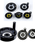 Revolving Lathe Handle And Trailer Jack Hand Wheel M10 Threaded Crank With Nuts, ergonomic non-slip grip for precise adjustments