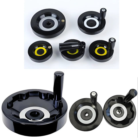 Revolving Lathe Handle And Trailer Jack Hand Wheel M10 Threaded Crank With Nuts, ergonomic non-slip grip for precise adjustments