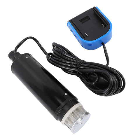 Heavy Duty Cordless Submersible Sump Pump Knocking Out Standing Water Fast With A Killer 500 Gallon Per Hour Flow Rate And Solid 16 Foot Max Lift For No Sweat Flood Removal with power adapter and wire.