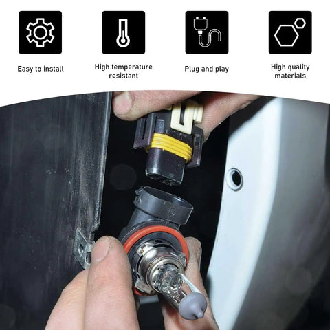 Connecting 2 Pack 9005 9006 9012 HB3 HB4 Female Wiring Harness Sockets for Headlights and Fog Lights, Auto Wire Connector Replacement