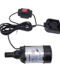 Badass Cordless Submersible Sump Pump With Brushless Motor And Rechargeable Battery Setup for fast dewatering, showing motor and battery holder.