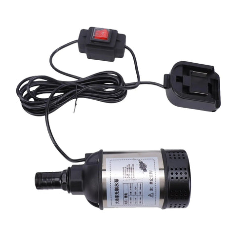 Badass Cordless Submersible Sump Pump With Brushless Motor And Rechargeable Battery Setup for fast dewatering, showing motor and battery holder.