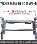 Walker Tray For Rollator And Standard Walkers, Folding Tray Table With Two Cup Holders, Tool Free Assembly, installed on walker