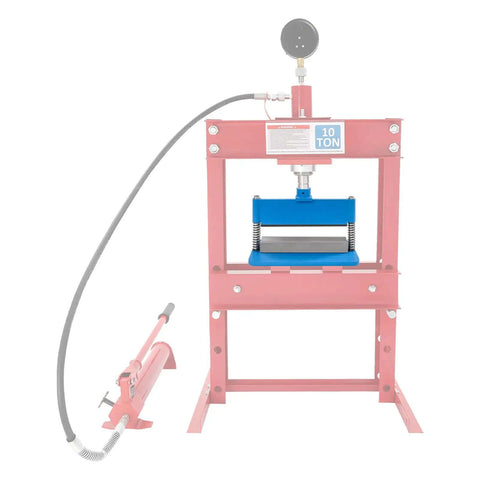 12 Inch Press Brake Attachment For Hydraulic Shop Press 90 Degree Bend 3 Sixteenth Inch Thick Steel Capacity installed on press