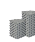 Heavy Duty Peel And Stick Soundproof Foam Acoustic Wall Panels High Density Noise Dampening Blocks stacked in gray color.