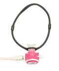 Silicone Regulator Necklace For Divers Dive Ready Secure Backup Holder Durable Design With BCD Connection 8 Inch Width 11 Inch Length Black Accessory Ultra Durable showcasing a pink regulator.