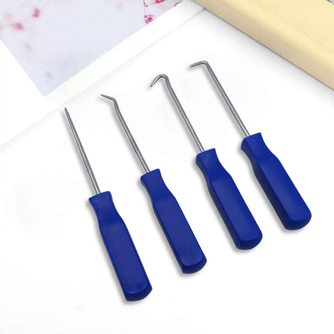 4 Piece Hook And Pick Tool Set Pro Grade Stainless Steel With PVC Ergonomic Non Slip Handles For Coffee Machine Repair And Espresso Machine Maintenance O Ring Gasket Disassembly Hand Tools