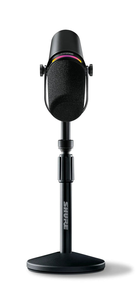 Front view of MV7 Plus Podcast Dynamic Mic With Stand, USB-C And XLR Outputs, OBS Certified, Auto Level, LED Touch Panel, Digital Pop Filter