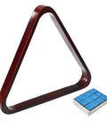 Solid Wood Pool Ball Triangle Rack For Standard Two And A Quarter Inch Billiard Balls Durable Pine Triangle Holder For Pool Table Burgundy Finish
