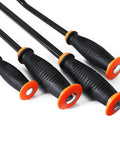 Heavy Duty Pry Bar Set With Thick Strike Caps And Industrial Grade Ergonomic Handles shown with rubber sleeve protection
