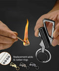 3 In 1 All Metal Keychain Lighter With Multitool Bottle Opener And Windproof Permanent Match Kerosene Style Infinite Lighter with flame