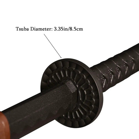 Close-up of hilt on Ultra Tough 41 Inch Polypropylene Sword With ABS Scabbard For Theater Larp And Martial Arts Training Durable Blade.
