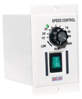 400W DC Motor Speed Controller Plug-And-Play Knob Adjustable Regulator 110V AC Input And 0-90V DC Output Smooth Stepless Speed Control For Single-Phase Motors Durable Electronics For Long-Lasting Use, front view with knob and switch