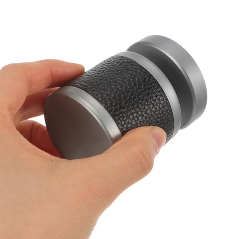 Top Shelf Single Cylinder Deadbolt With A Sleek Hidden Ball Handle For Interior Bedroom Doors Keyed Alike, held in hand.