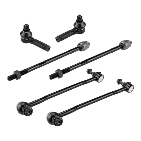 Beefed Up Front Lower Control Arm With Ball Joint Kit For Nissan Altima 2002-2006 And Maxima 2004-2008 8 Piece Suspension And Steering Upgrade Including 2 Front Lower Arms 2 Sway Bar End Links 2 Inner Tie Rod Ends 2 Outer Tie Rod Ends on white background