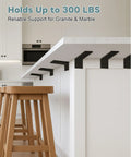 Rock Solid Heavy Duty Countertop Support Brackets 3 Pack With Screws, 10 Inch Hidden Steel Shelf Braces For Granite Quartz Wood Counters, Freakishly Sturdy With Zero Sweat Setup under kitchen countertop.