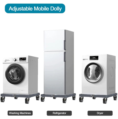 Heavy Duty Furniture Dolly With Four Locking Wheels For Mini Fridge Washer Refrigerator And Plant Stand Adjustable Appliance Cart 300 Lb Load Capacity 360 Degree Rolling Cart For Home Laundry And Moving holding appliances